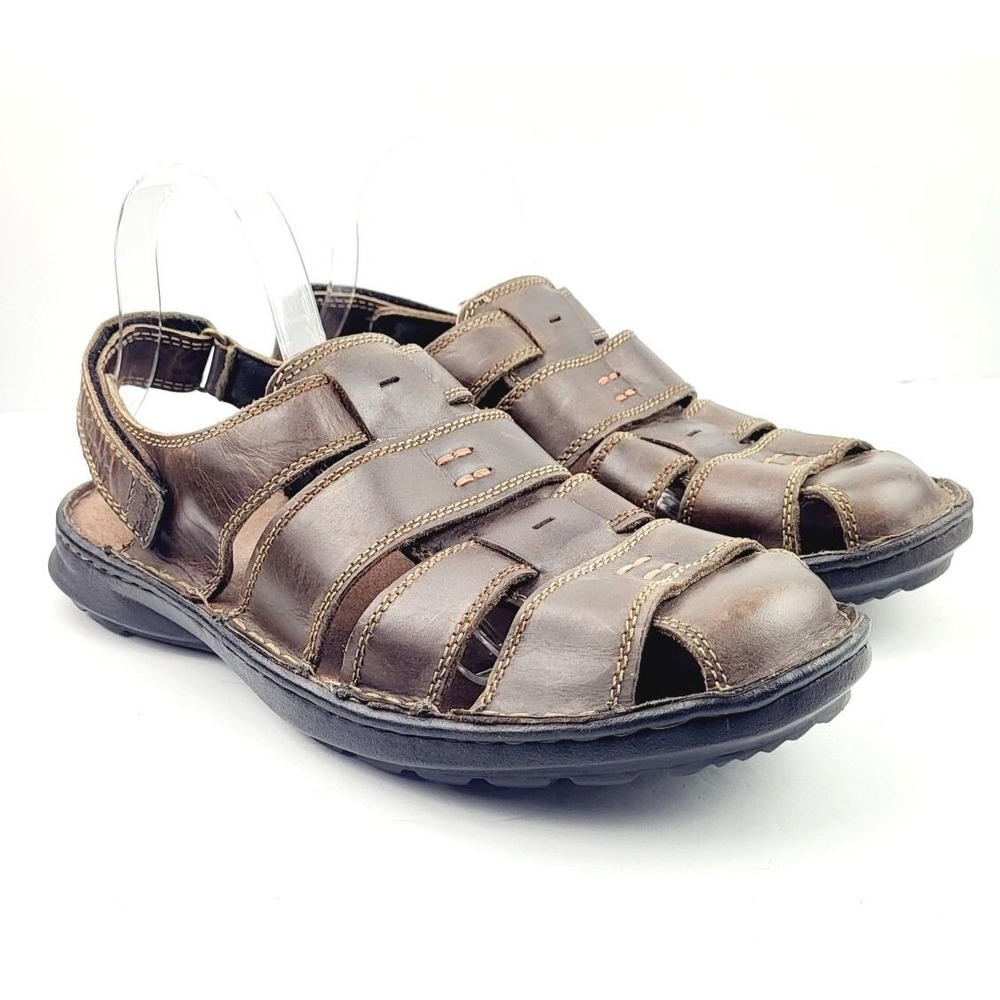 CLARKS Men's‎ Tumbled Leather Sandals - Size 10